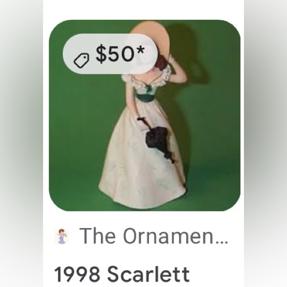 HALLMARK Scarlett O’Hara Gone With The Wind Vintage Christmas Tree Ornament 1998 - Picture 6 of 8